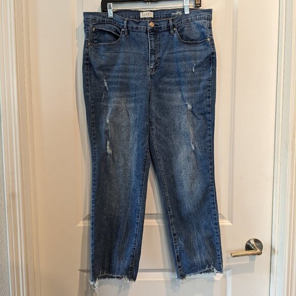 Nicole Miller Jeans Women's 16 New York Soho High-Rise Ankle Slim Distressed - Picture 2 of 16